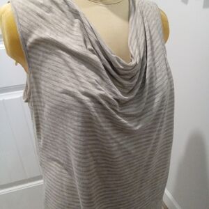 2-$10... Cato Plus Size 18/20 Striped Gold & Tan Sleeveless Cowl Neck Tank Top